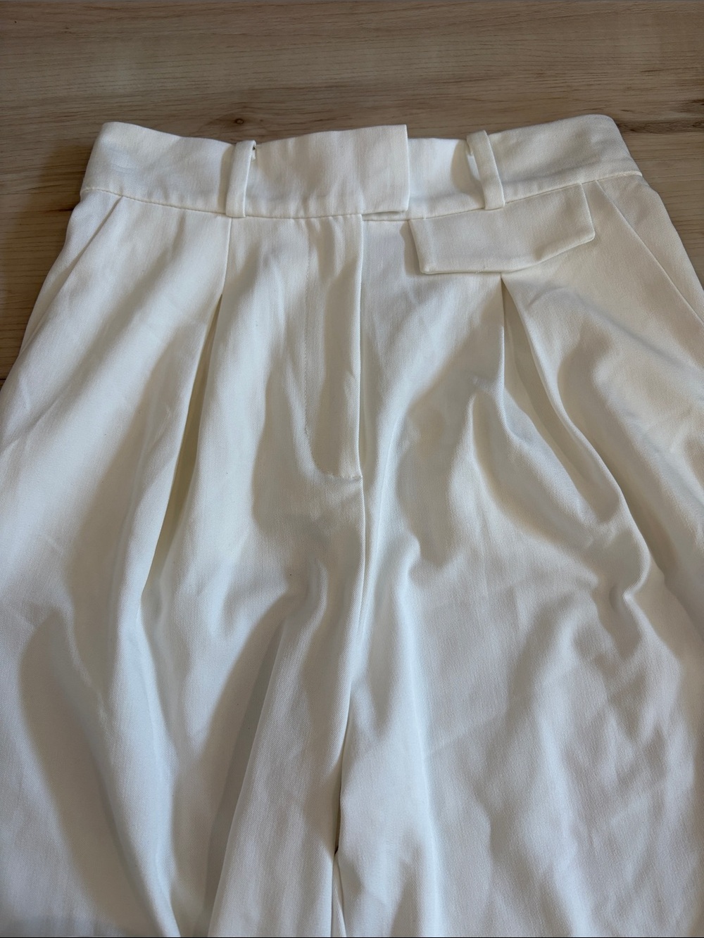 LPA Carlotta Pleated Wide Leg Trouser Pants Ivory White Size Small preppy comfy - Picture 5 of 11